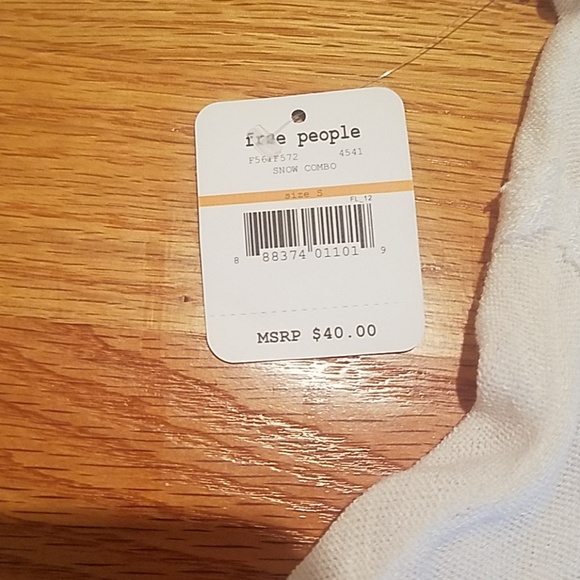 Free People Weekend Layering  3/4 Sleeve White Top - Picture 7 of 8